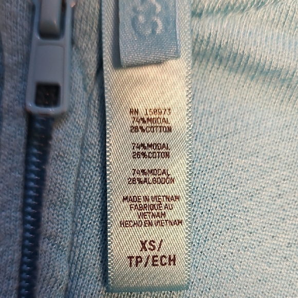 Skims French Terry Modal Zip Up- Cyan - Picture 7 of 11